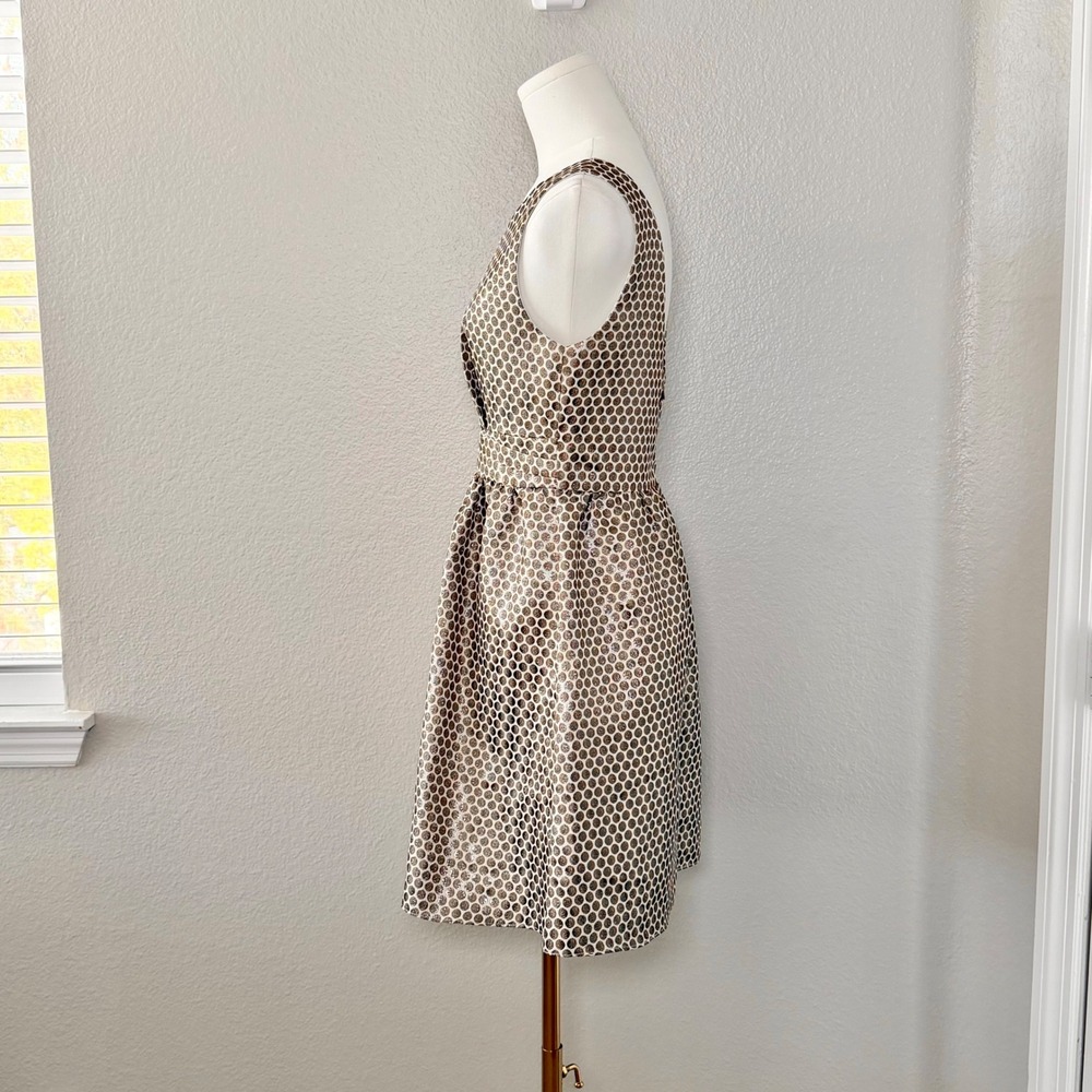 NWT Esley Anthologie Gold Dot Fit Flare Dress Sleeveless Cocktail Coquette Sz S - Picture 4 of 14